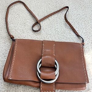 Michael Kors Collection Brown Pebbled Leather Clutch